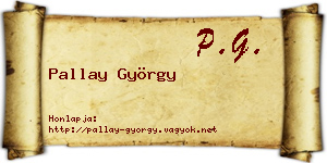 Pallay György névjegykártya